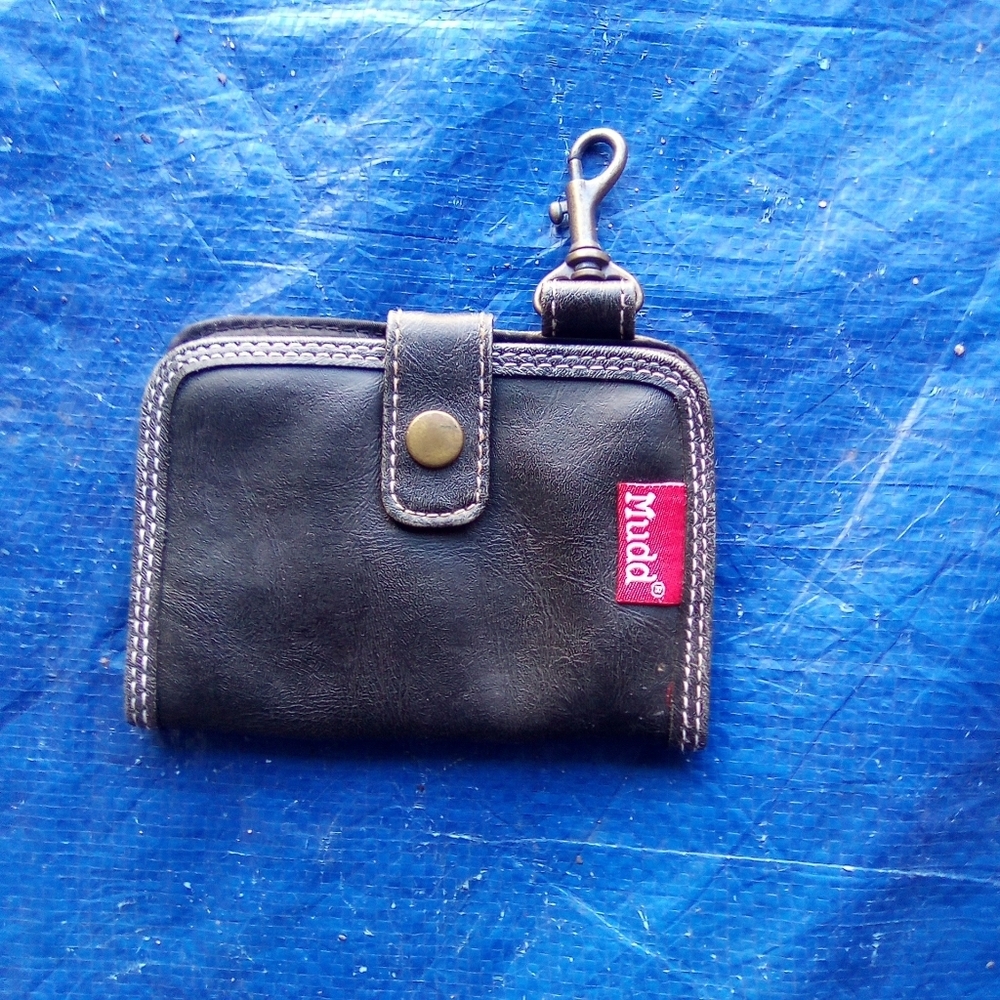 Black Wallet with Snap Closure